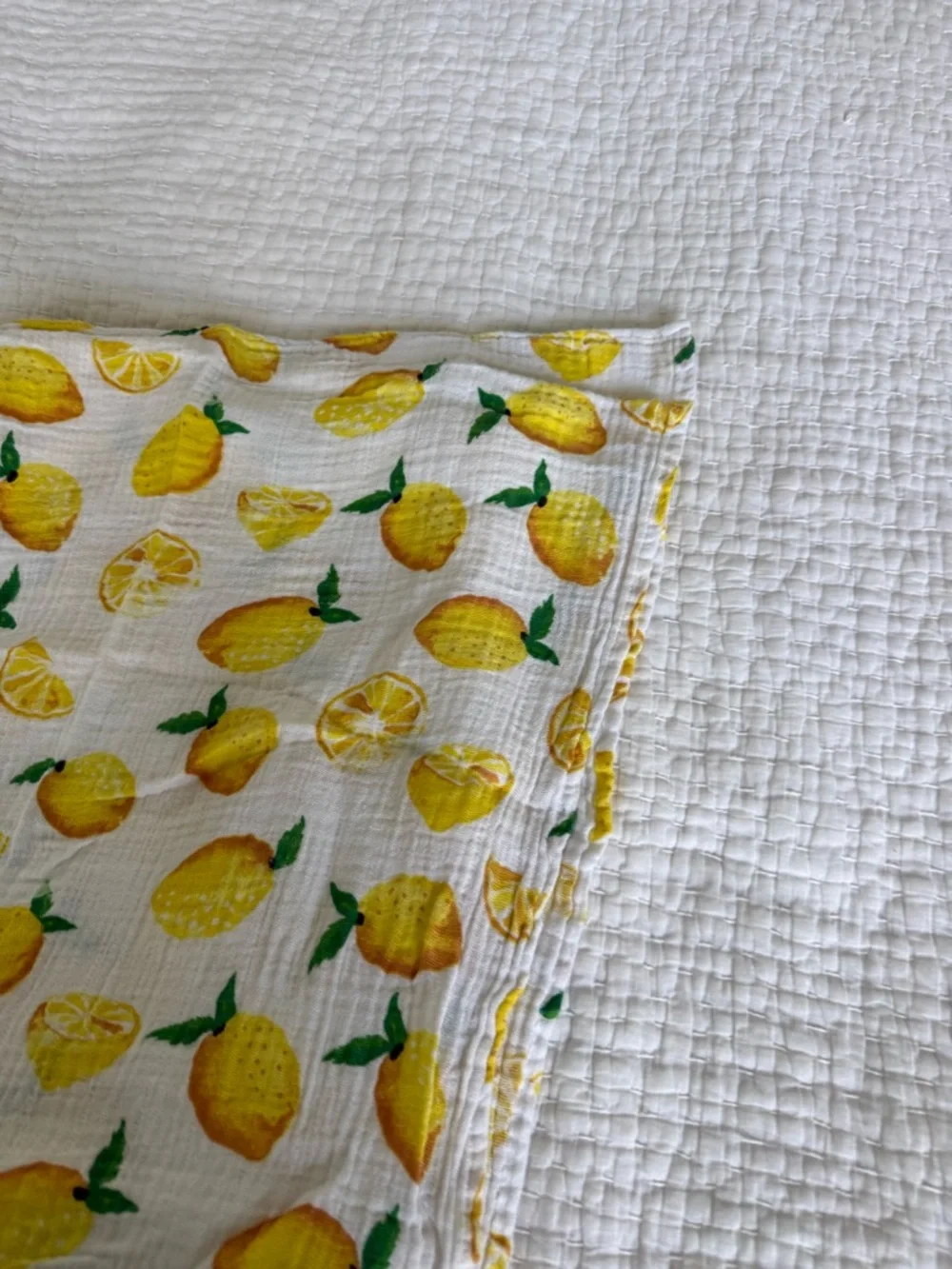 Kids Lemon Print Muslin Swaddle/Blanket - Yellow